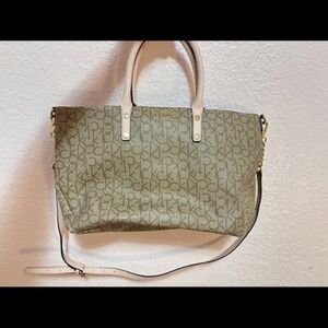 Calvin Klein Monogram Tan and pink Women's Bag
